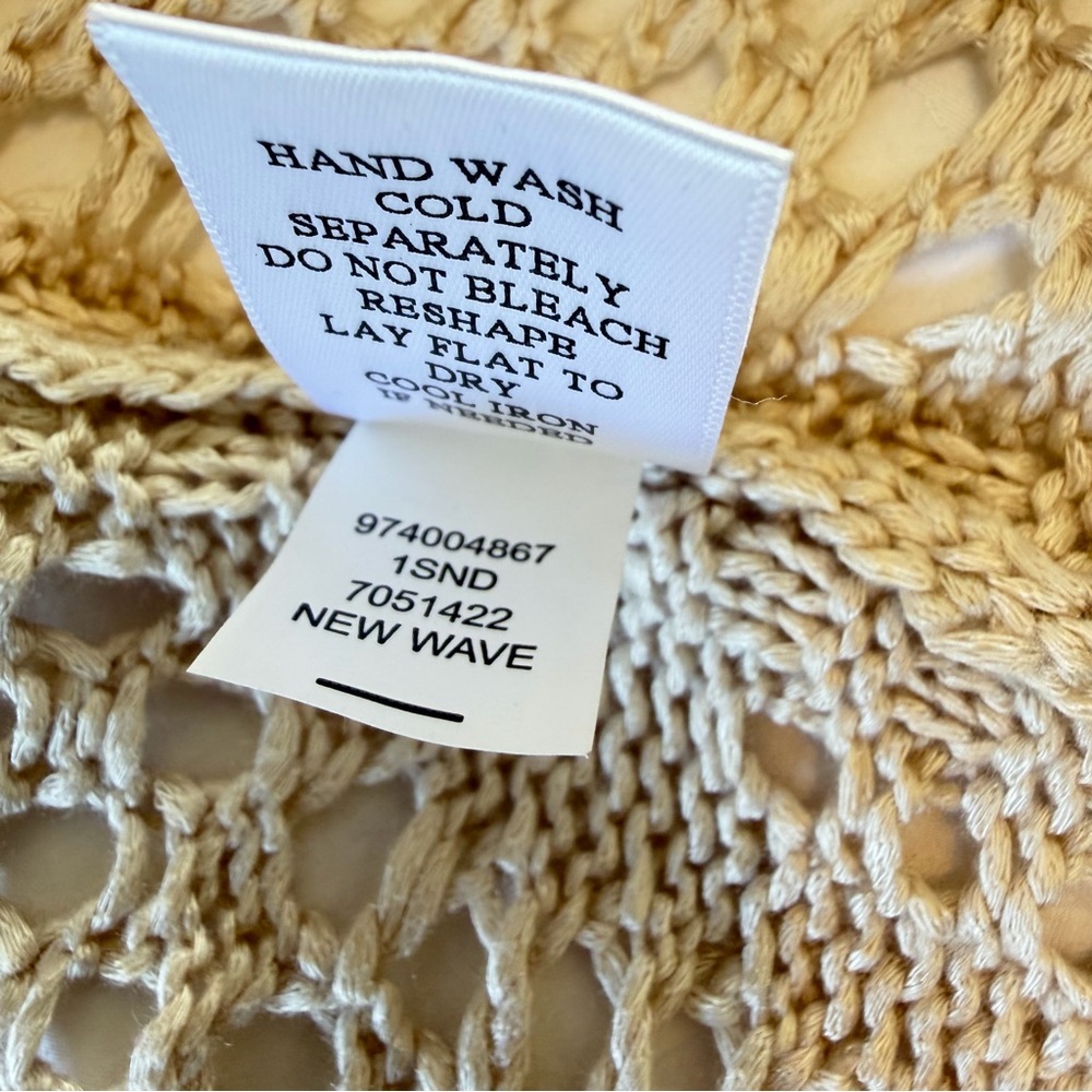 Artesia Cream Crochet Fringe small boho knit beach coverup cardigan festival - Picture 8 of 9